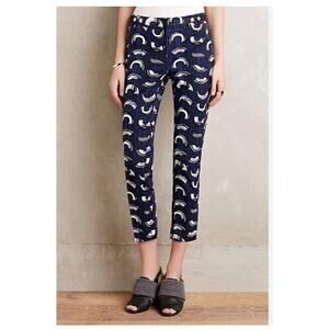 Anthropologie Pants Women's 4 Cartonnier Navy Charlie Trousers Straight Leg